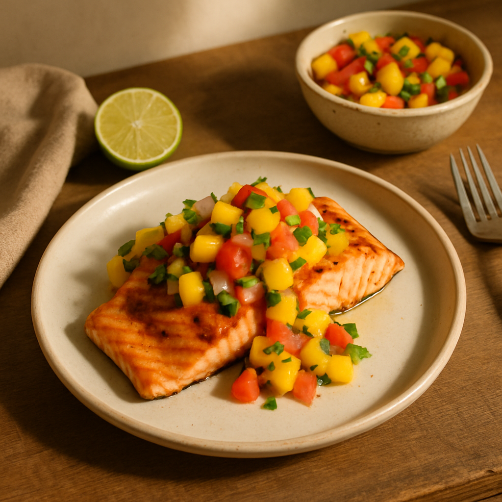 Grilled Salmon with Mango Salsa