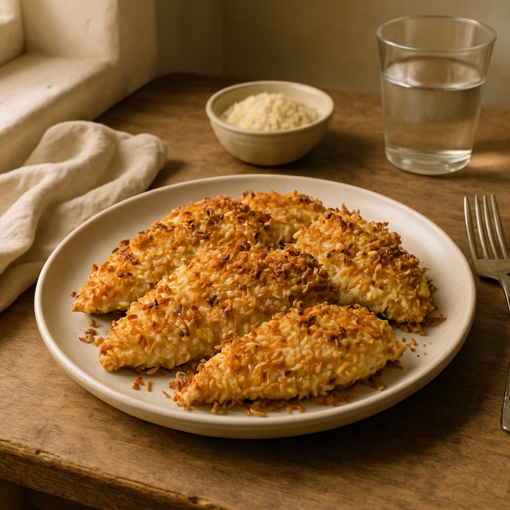 Hähnchen mit Kokoskruste