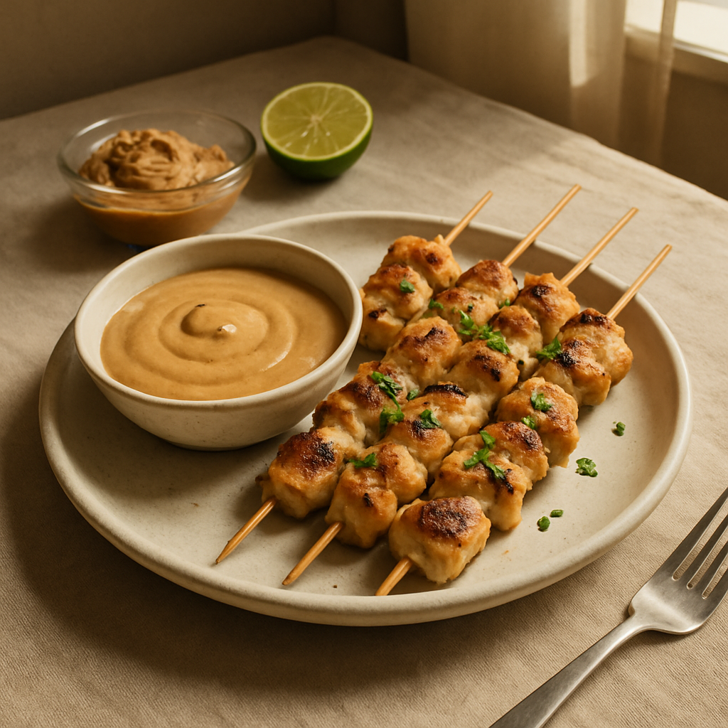 Hähnchenspieße mit Erdnusssauce