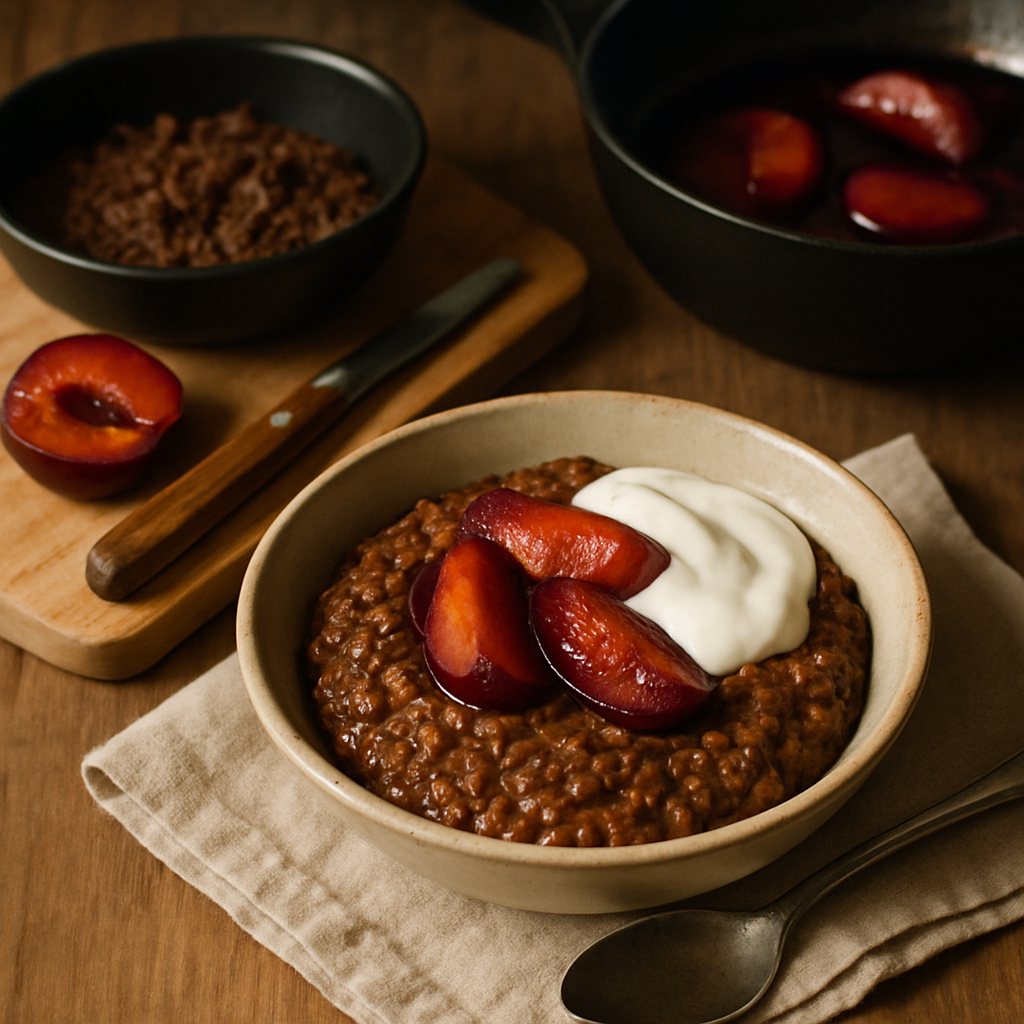 Plum Chocolate Porridge