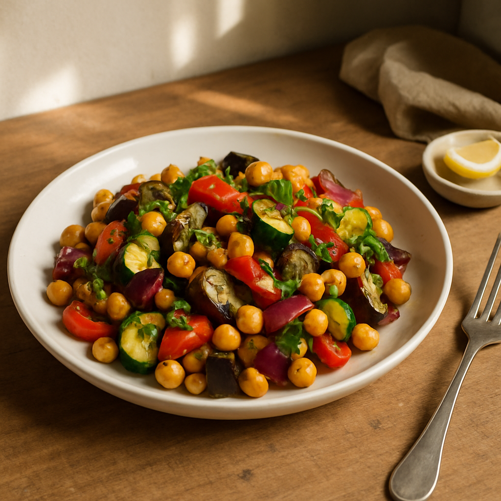Roasted Vegetable and Chickpea Salad