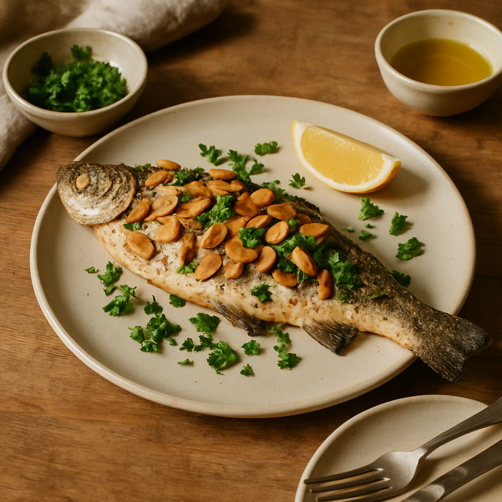 Bademli Tavada Kızartılmış Alabalık