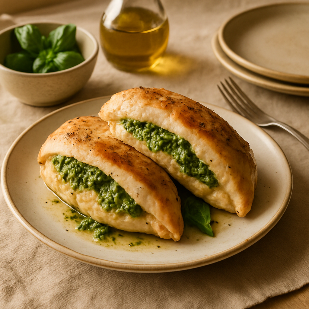 Pesto Dolgulu Tavuk Göğsü