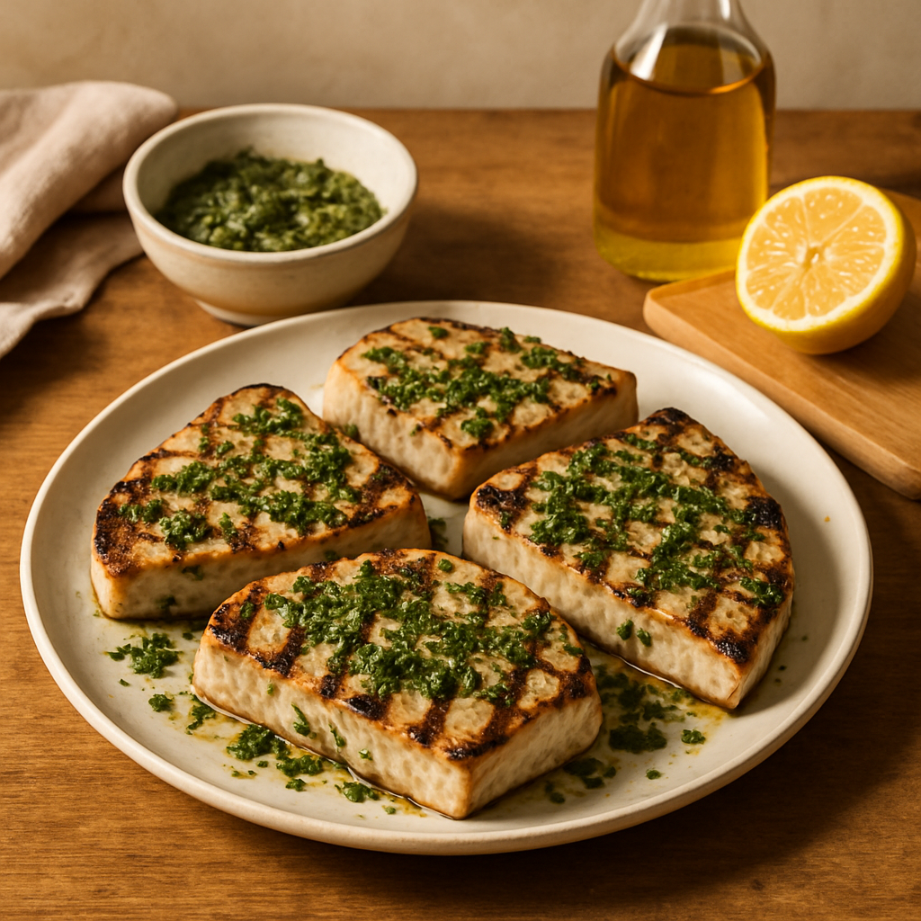 Gegrillter Schwertfisch mit Kräutermarinade