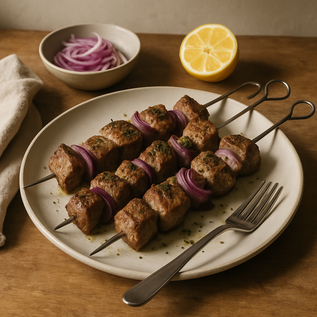 Yunan Usulü Kuzu Souvlaki Şişleri