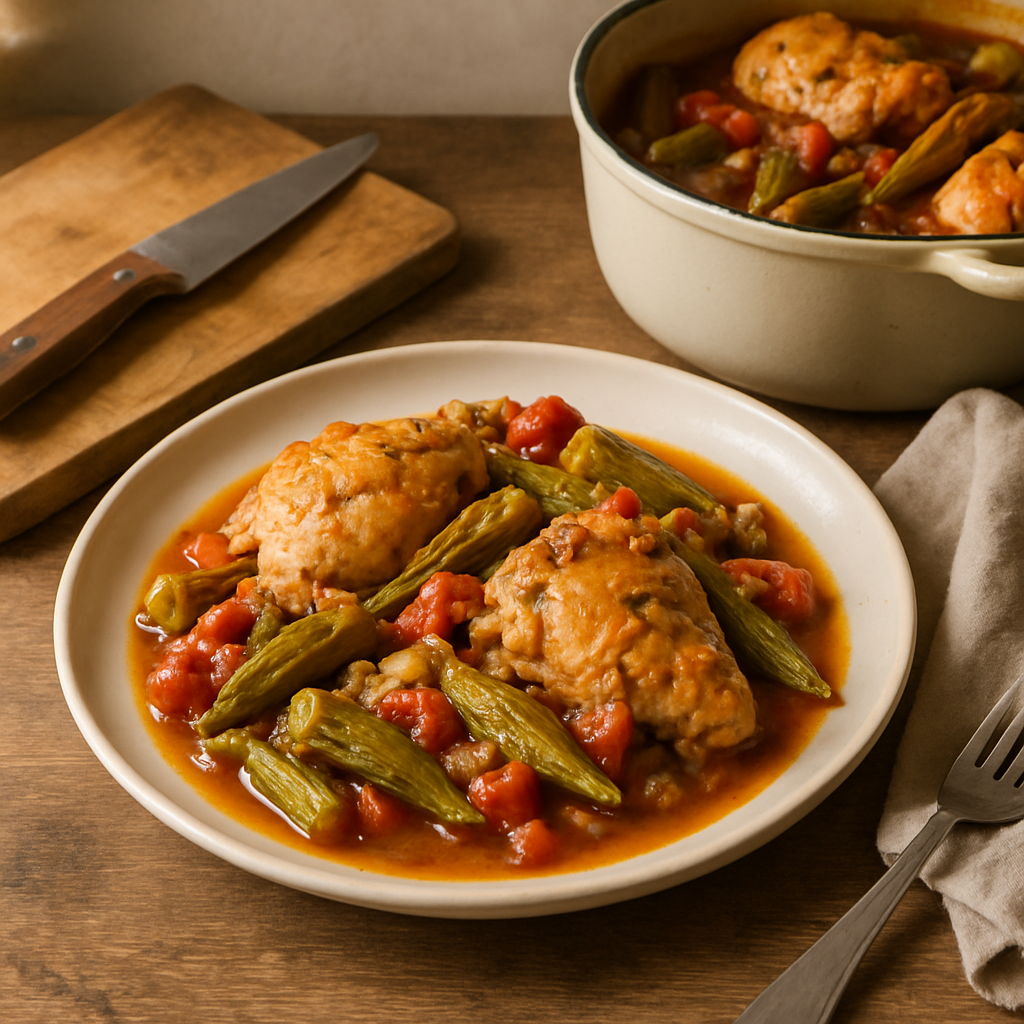 Greek Chicken With Okra