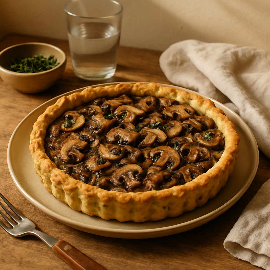Kekikli Hamur Tabanlı Mantarlı Tart