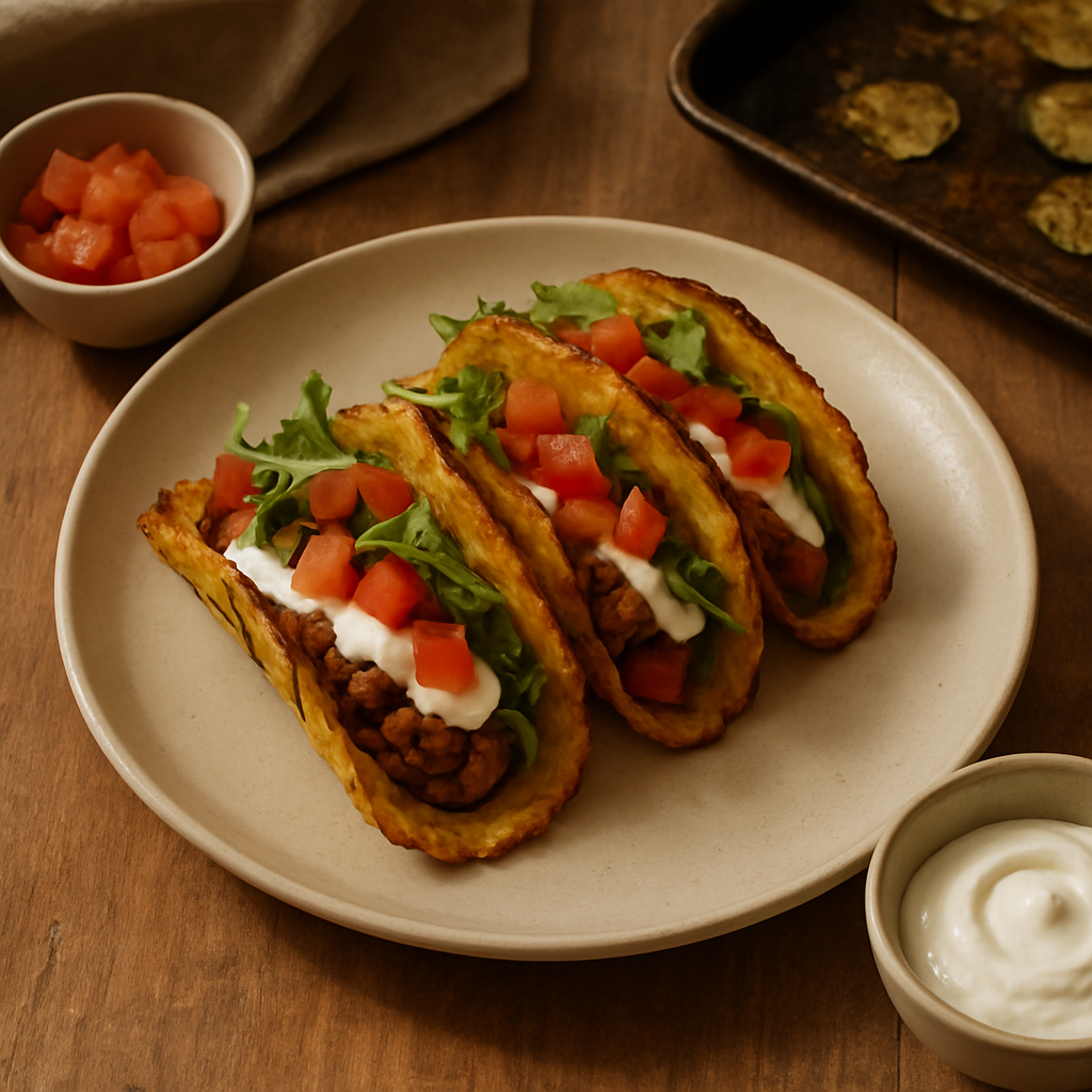 Zucchini Tacos with Beef and Yogurt