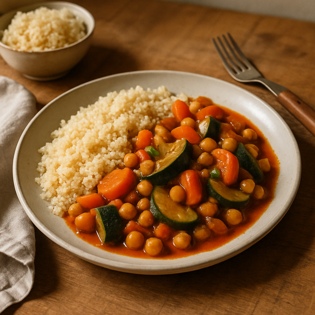 Gemüse- und Kichererbsen-Tagine mit Couscous