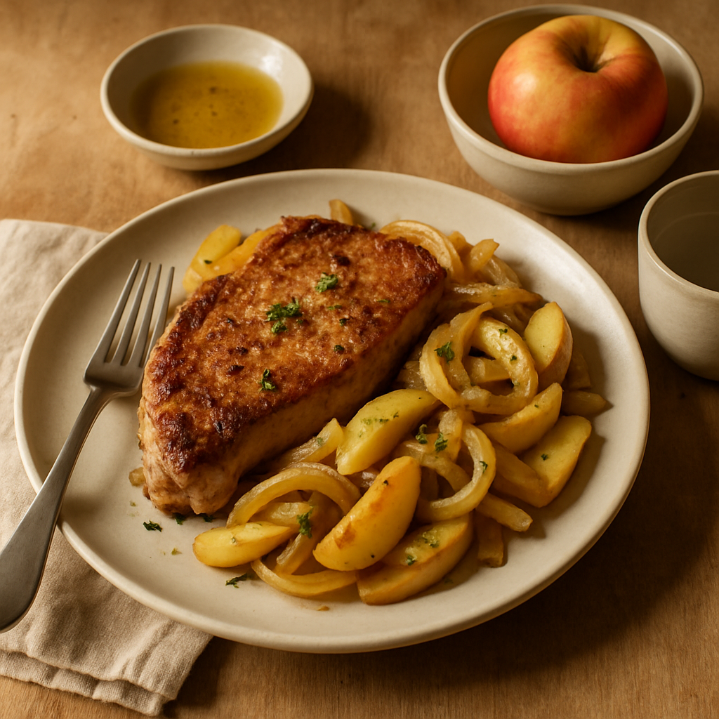 Pork Chops with Apple and Onion