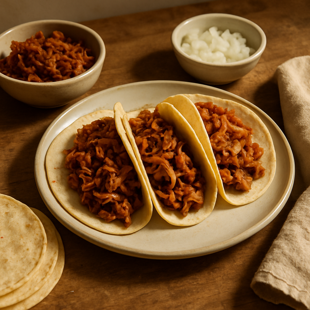 Tacos mit gezupfter Jackfruit