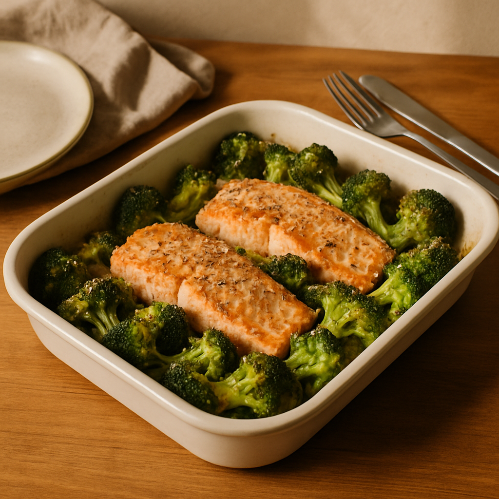 Salmon and Broccoli Bake