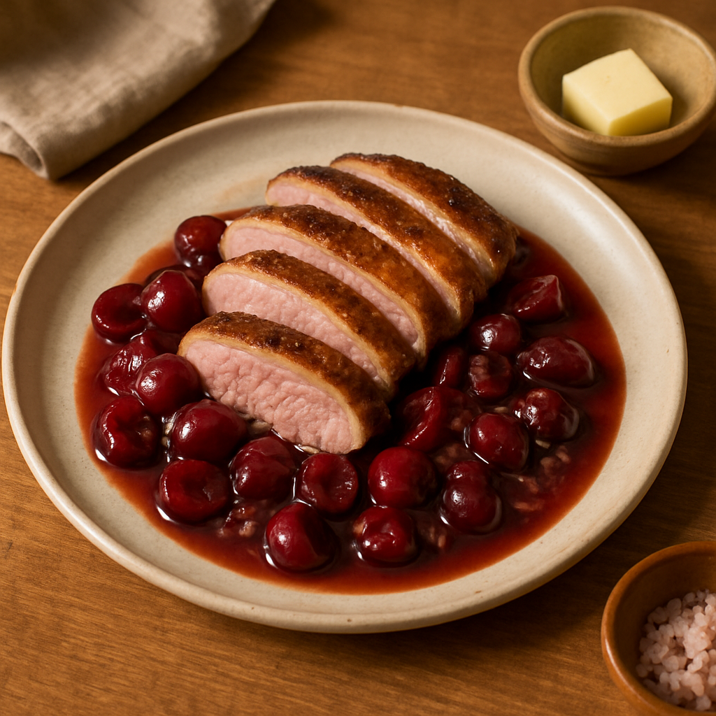 Grilled Duck Breast with Cherry Reduction