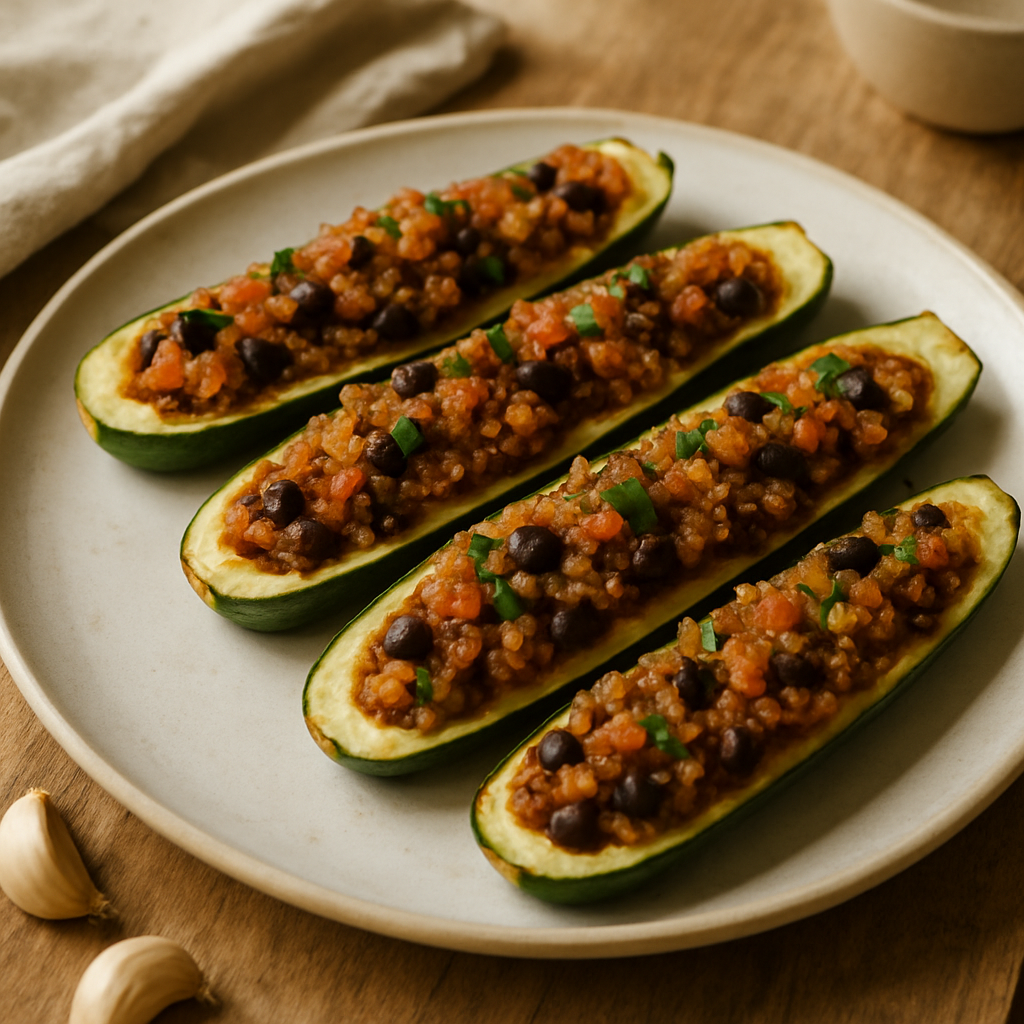 Quinoa Stuffed Zucchini