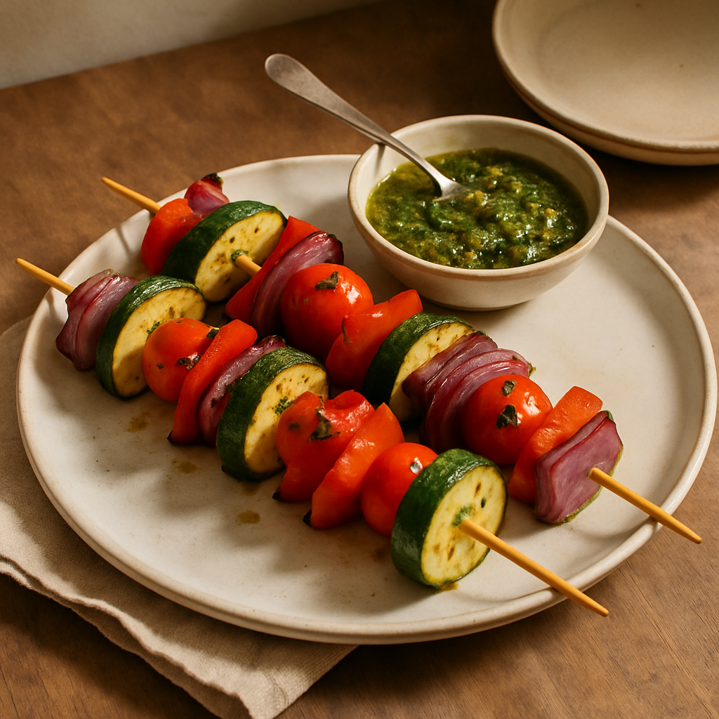 Vegetable Skewers with Chimichurri