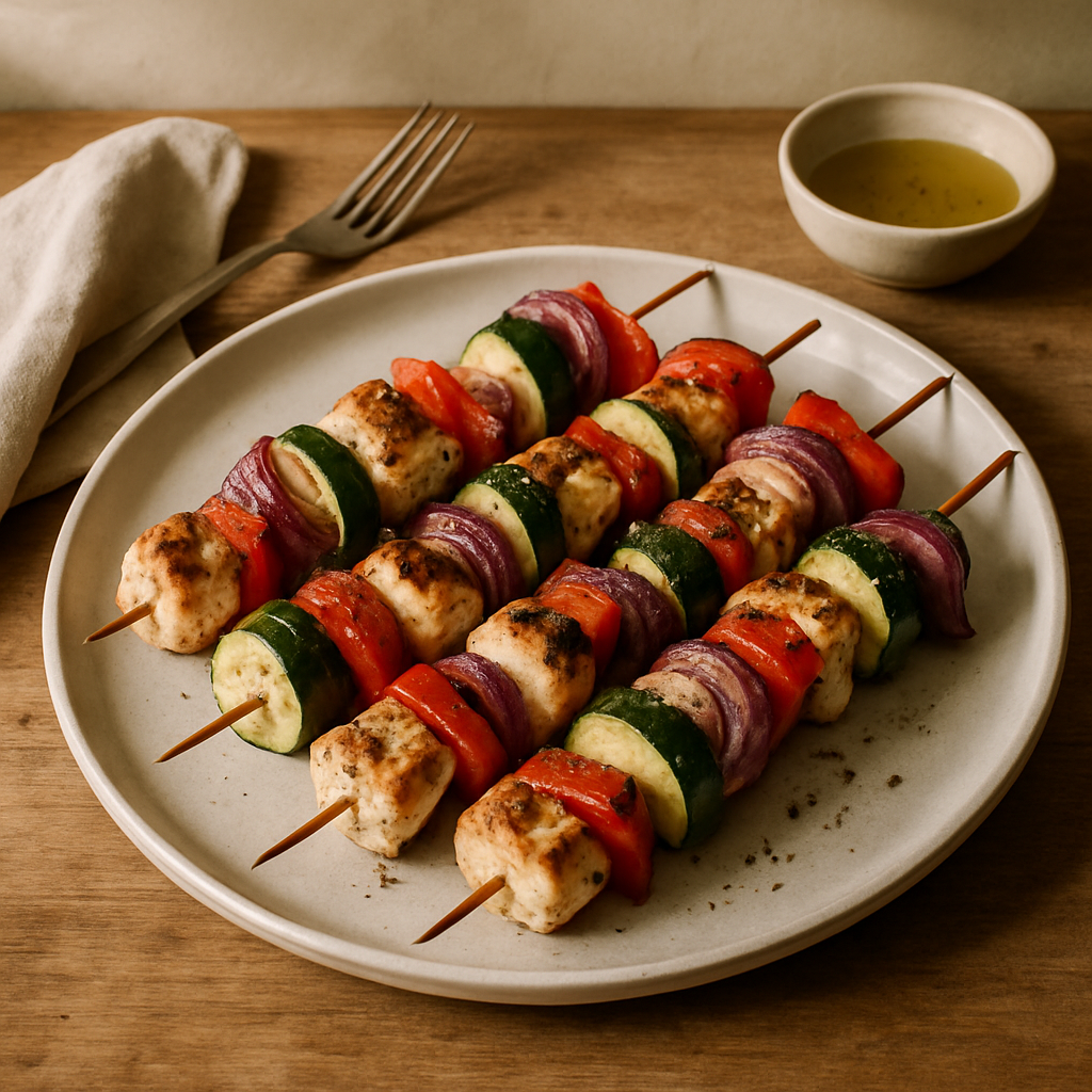 Grilled Chicken and Vegetable Skewers