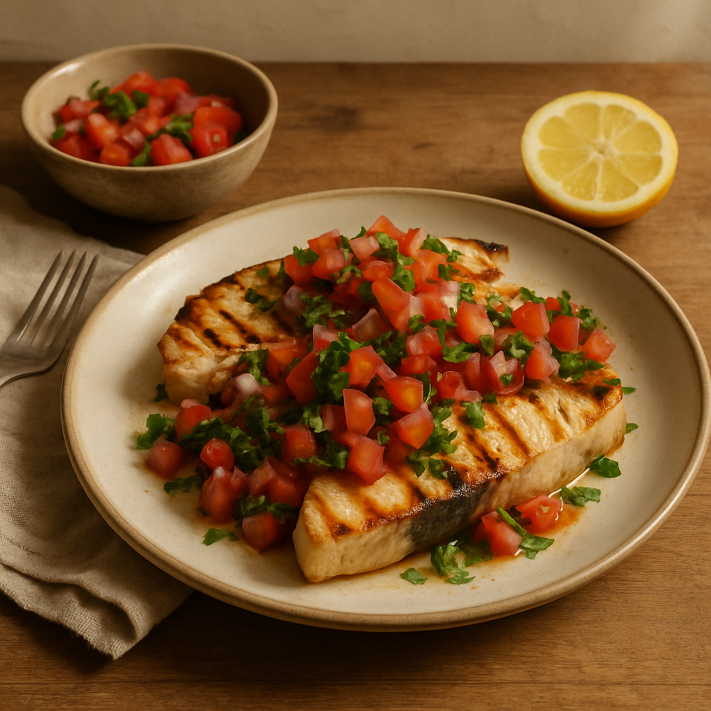 Gegrillter Schwertfisch mit Tomatensalsa