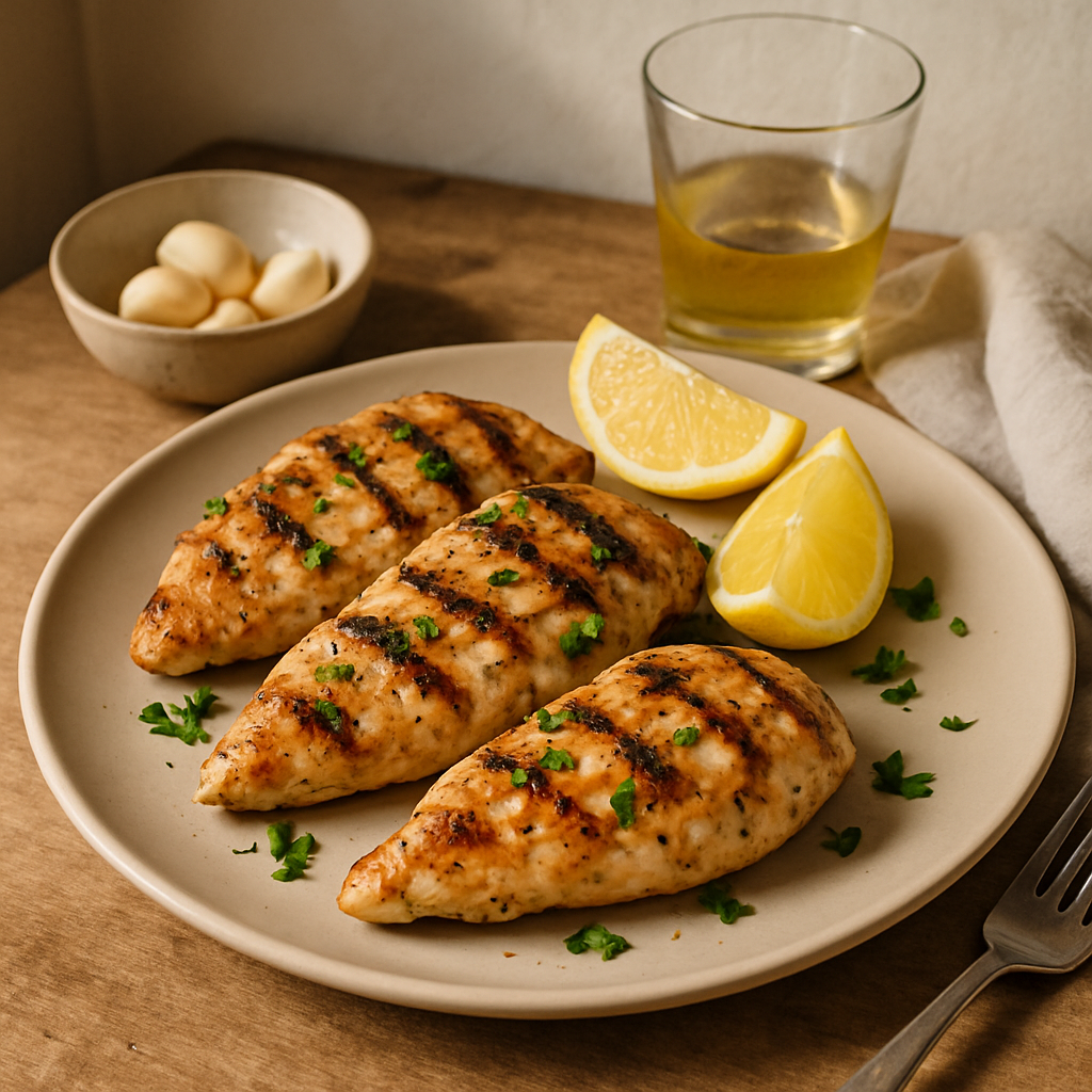 Grilled Chicken with Garlic and Lemon