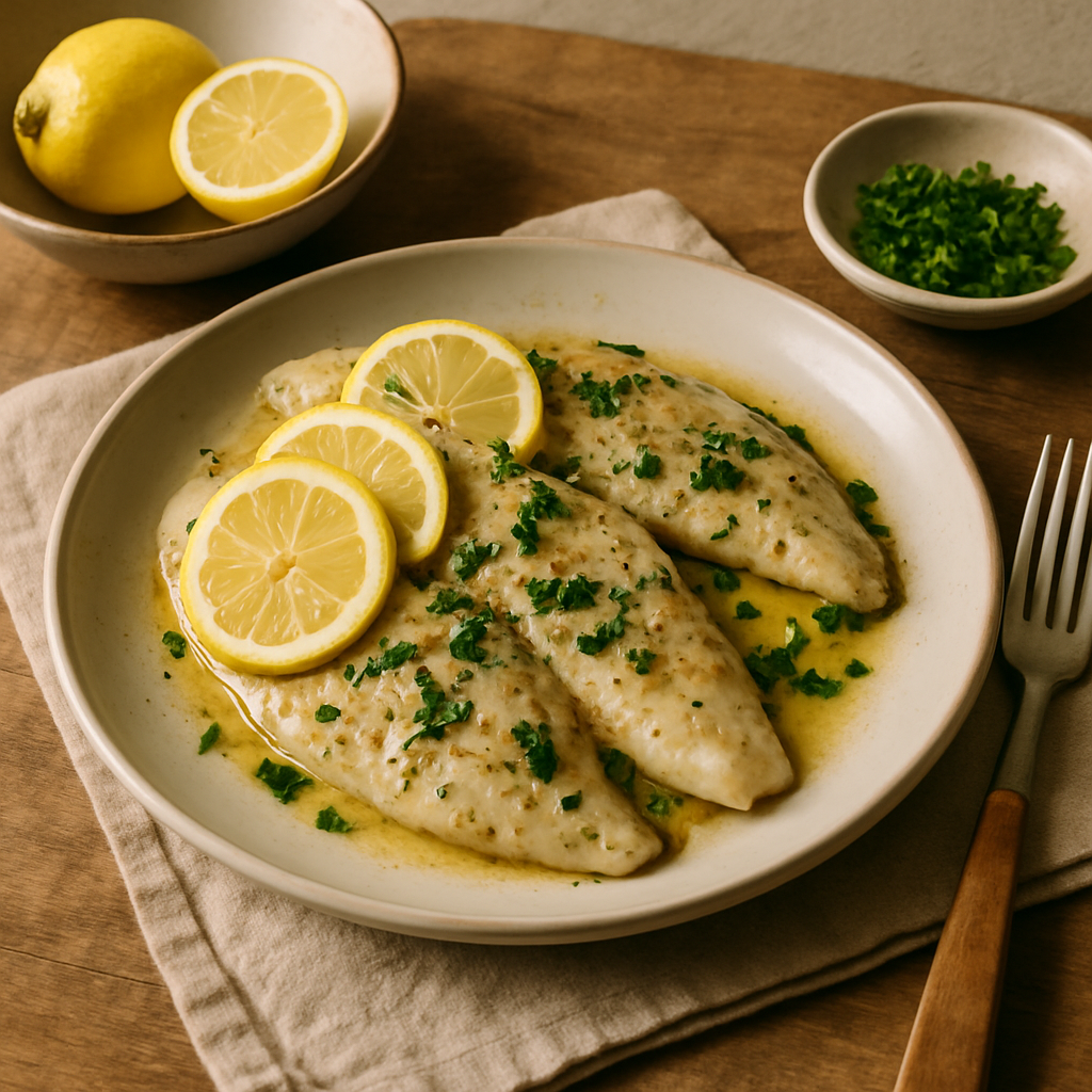Gebackene Tilapia mit Zitrone und Knoblauch