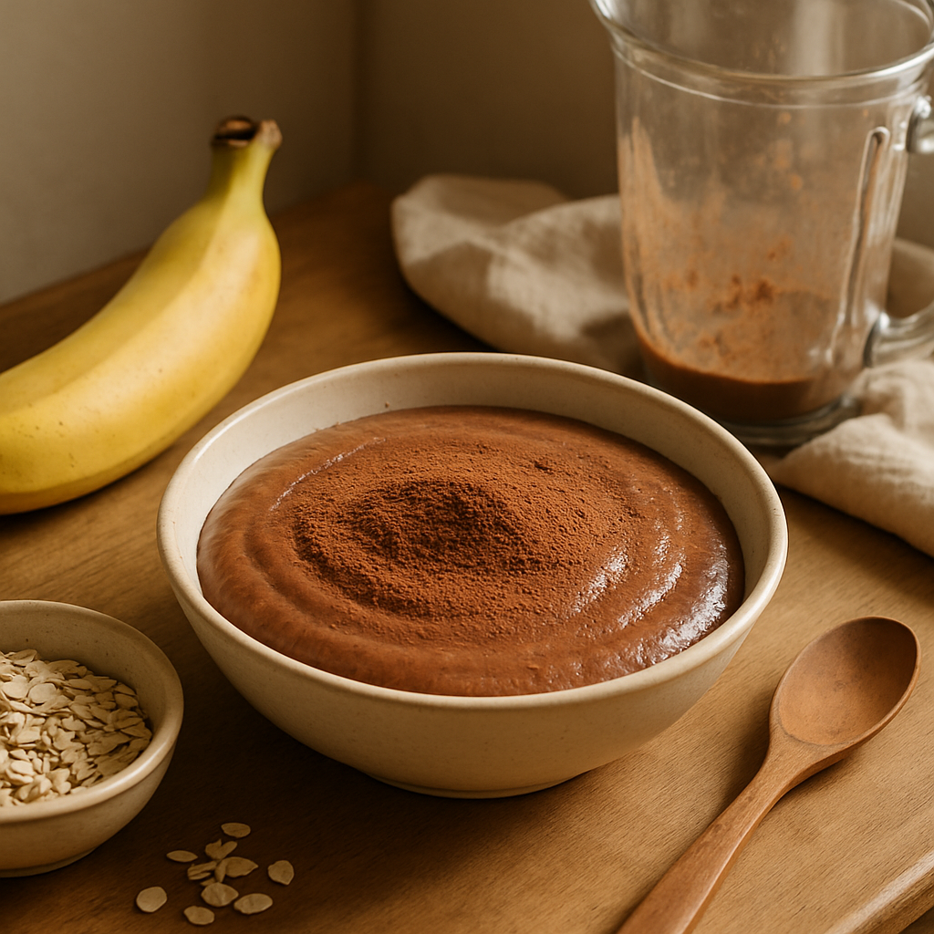 No-Bake Banana Oat Cocoa Pudding