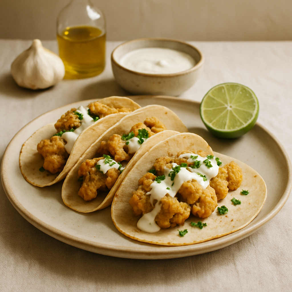 Blumenkohl-Tacos mit Limettencreme