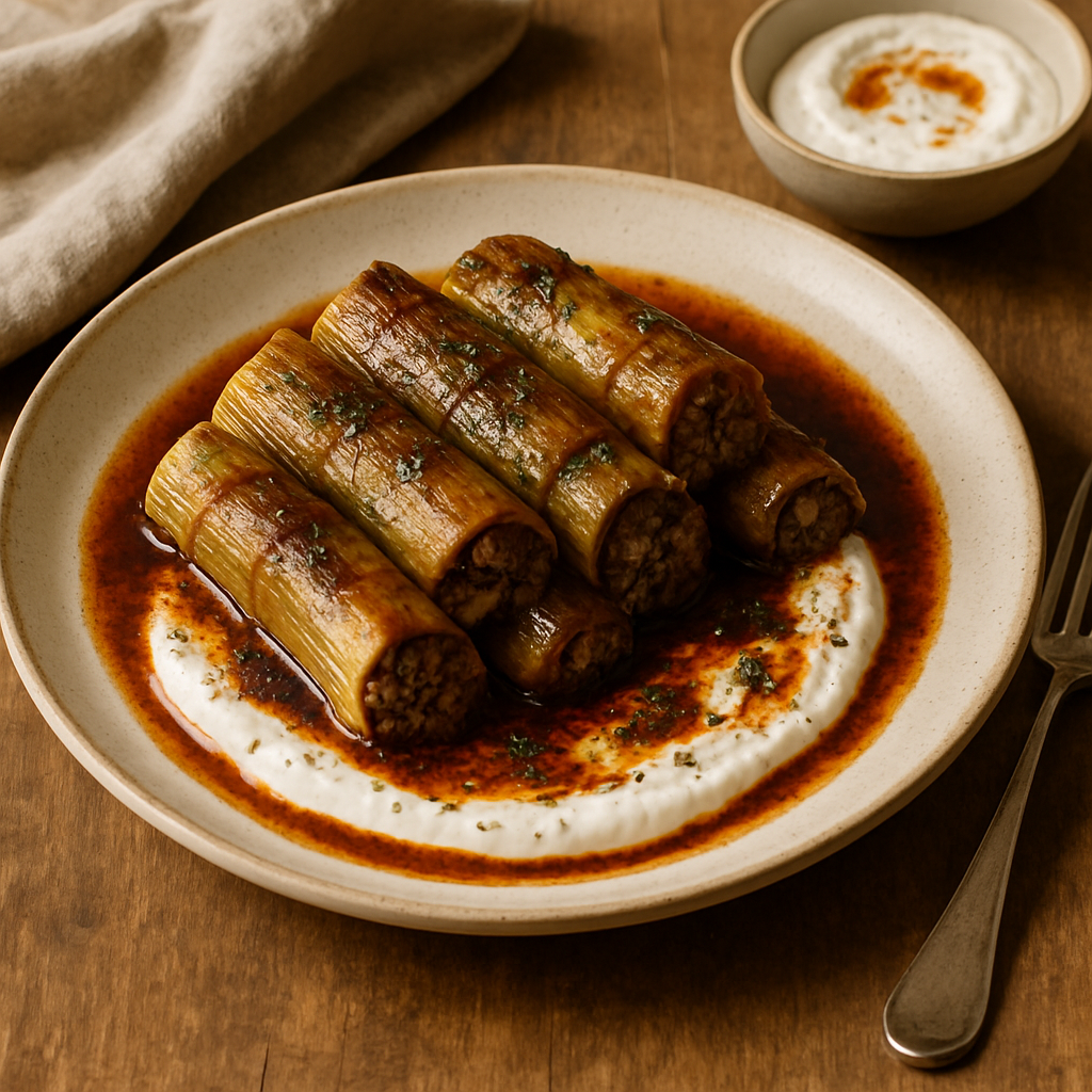 Turkish Sour Stuffed Leeks