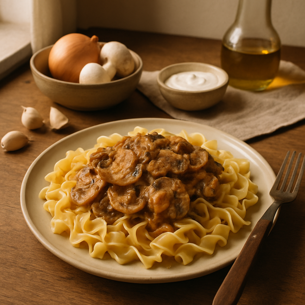 Mushroom Stroganoff with Pasta