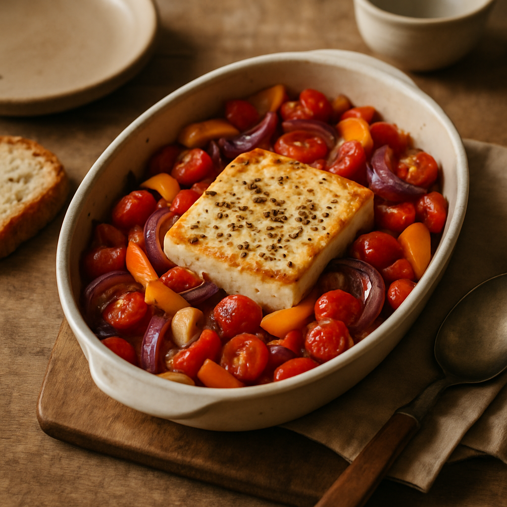 Gebackener Feta mit Paprika