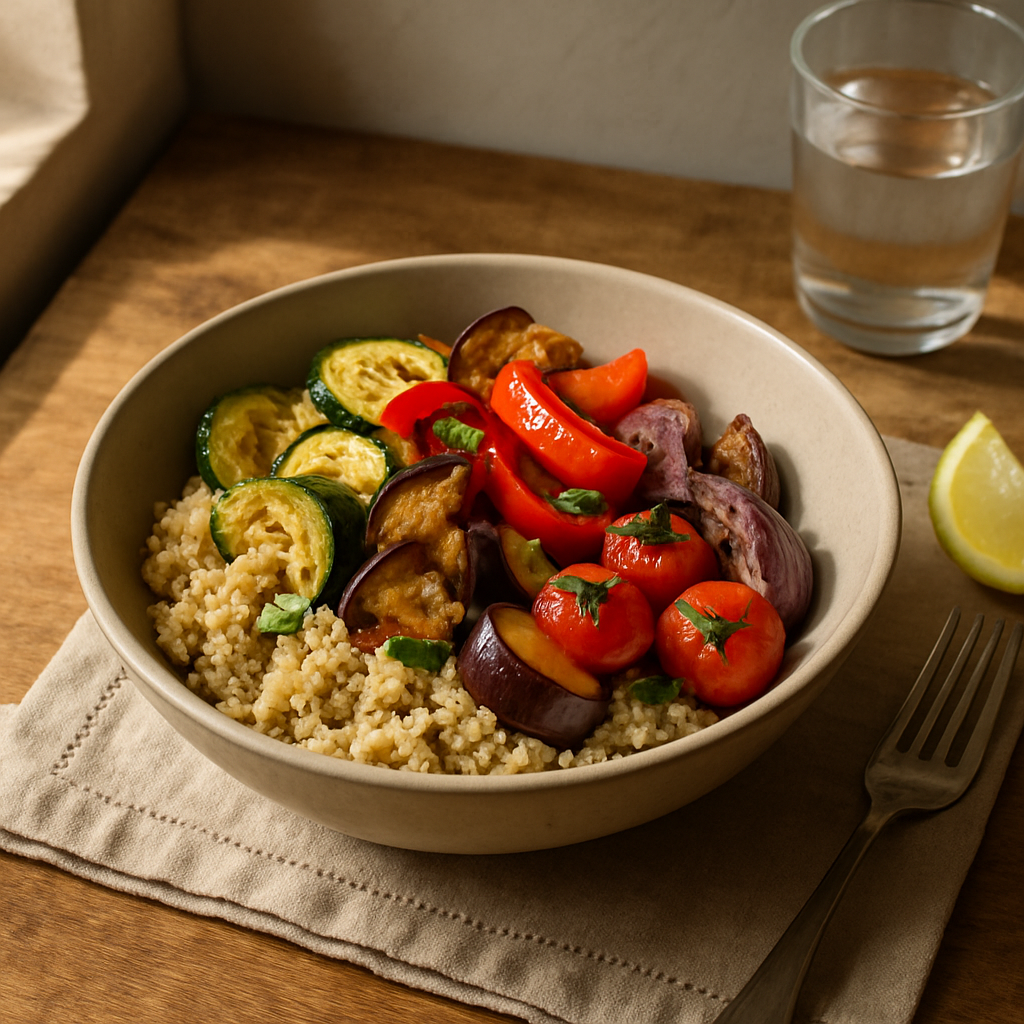 Quinoa-Bowl mit gegrilltem Gemüse