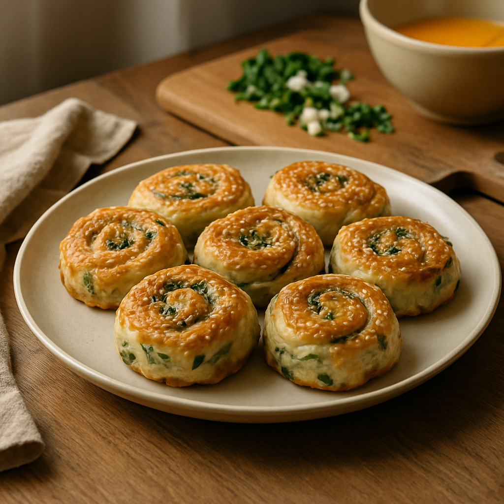 Reispapier-Börek mit Spinat und Weißkäse