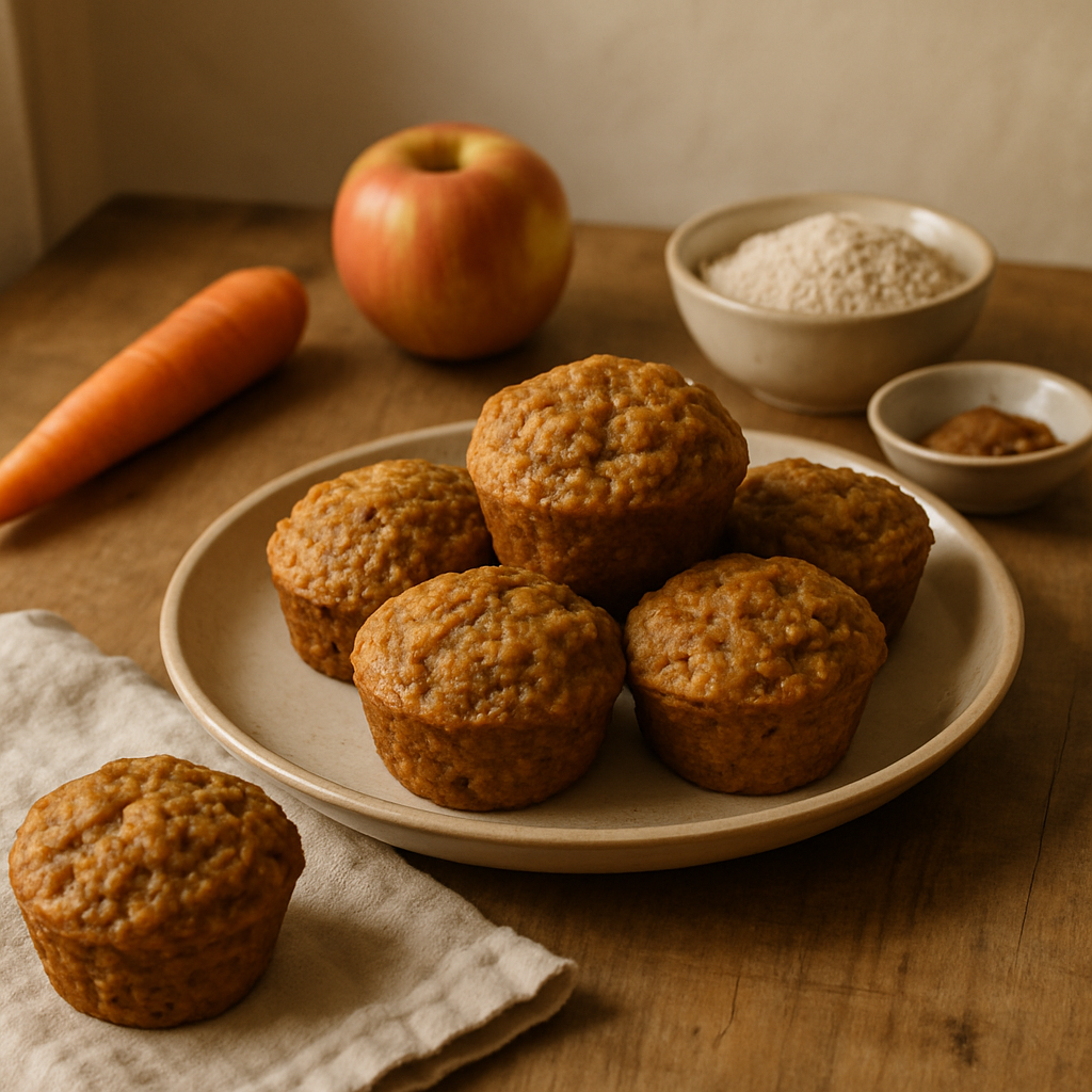 Frühstücksmuffins mit Karotte und Apfel