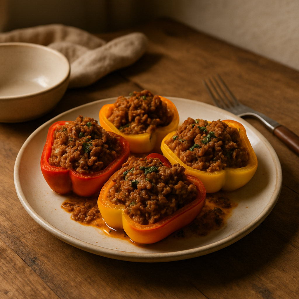Beef and Quinoa Stuffed Peppers