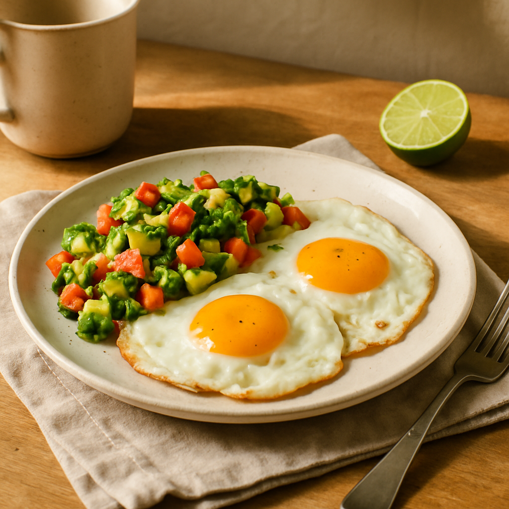 Fried Eggs with Avocado Salsa