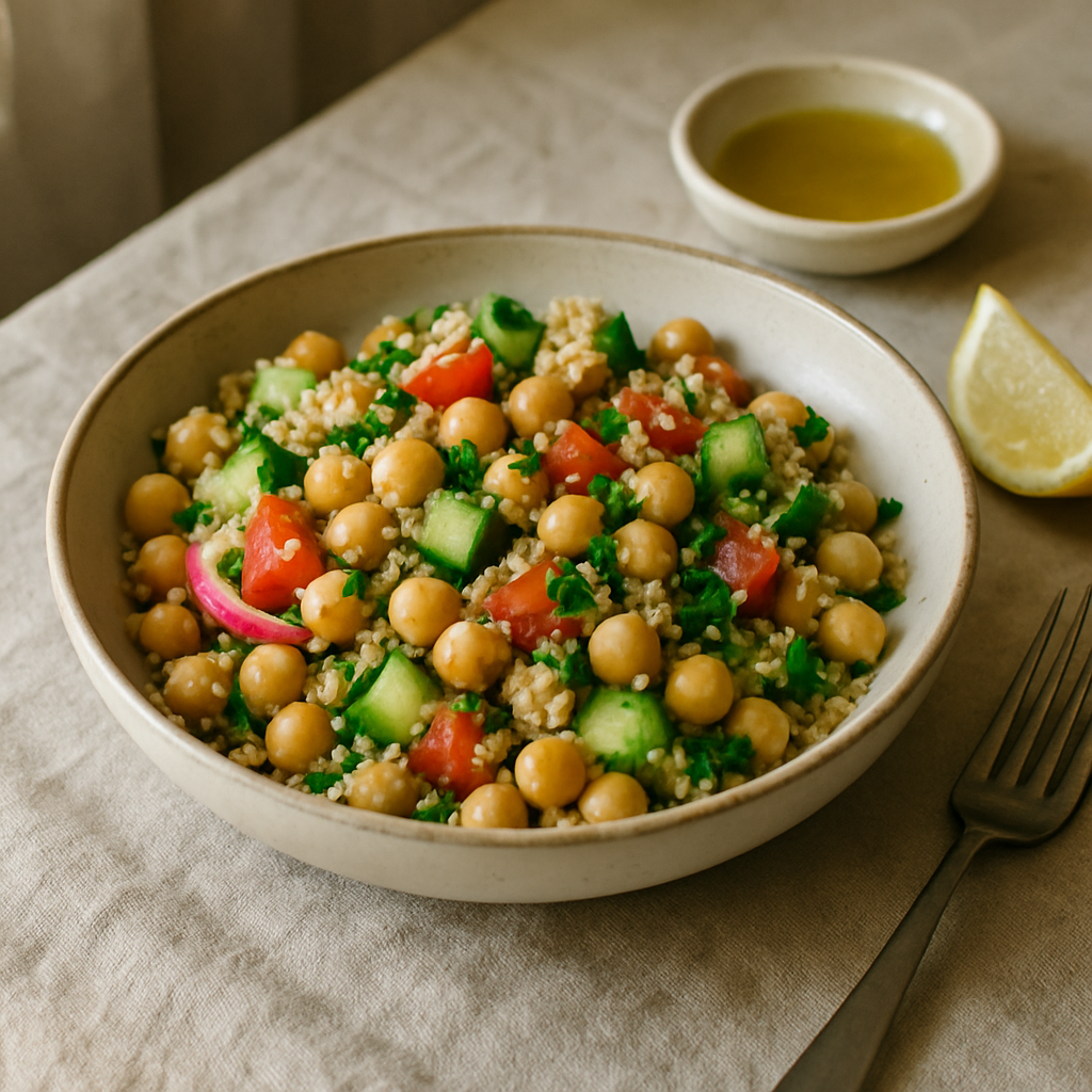 Bowl mit Kichererbsen und Quinoa