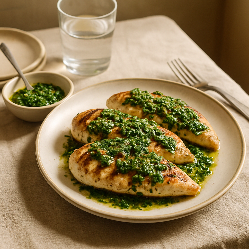 Gegrilltes Hähnchen mit Chimichurri-Sauce