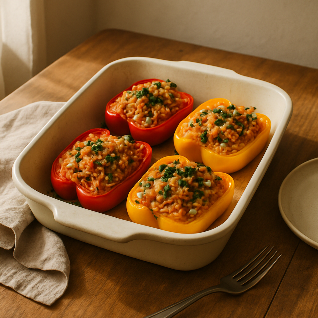 Mediterran gefüllte Paprikaschoten