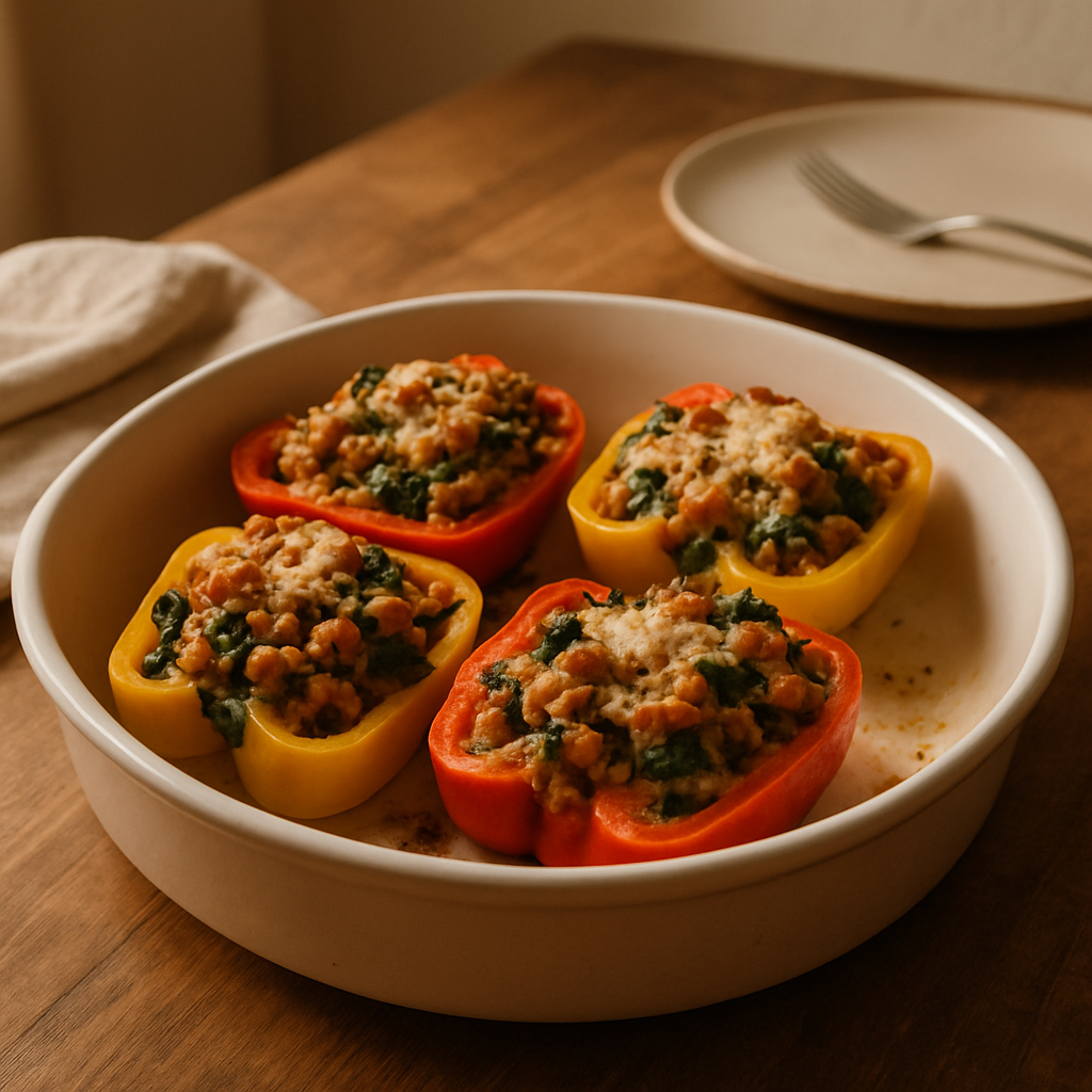 Turkey and Spinach Stuffed Peppers