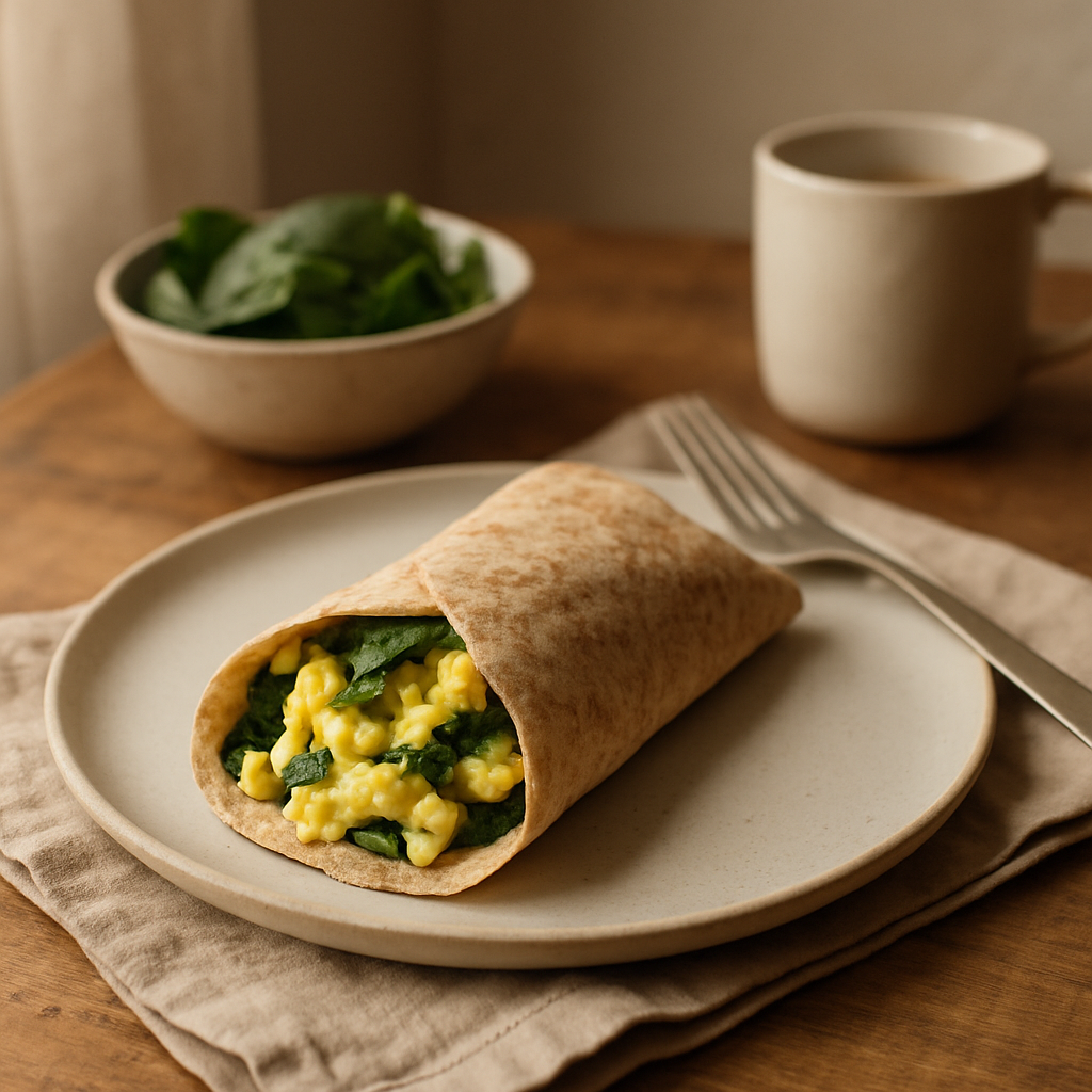 Egg and Spinach Wrap