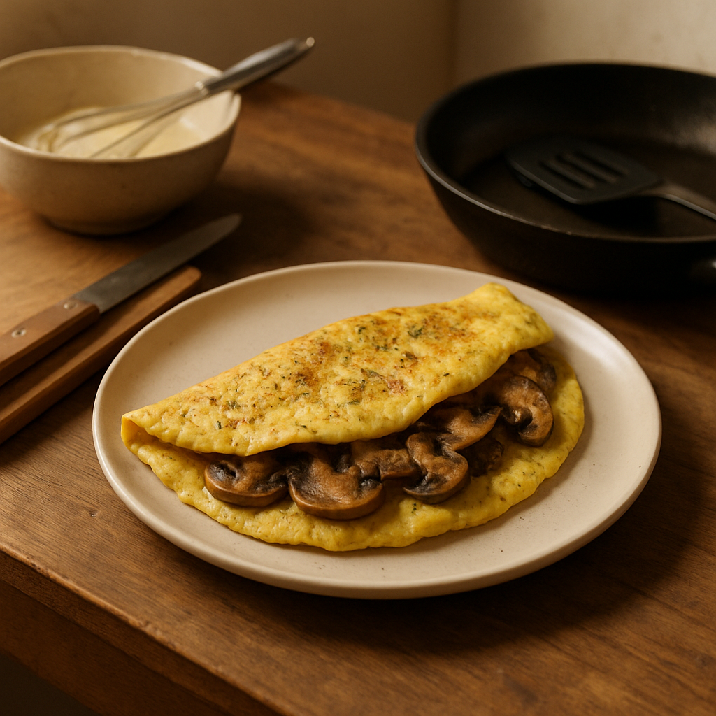 İtalyan Usulü Mantarlı Omlet