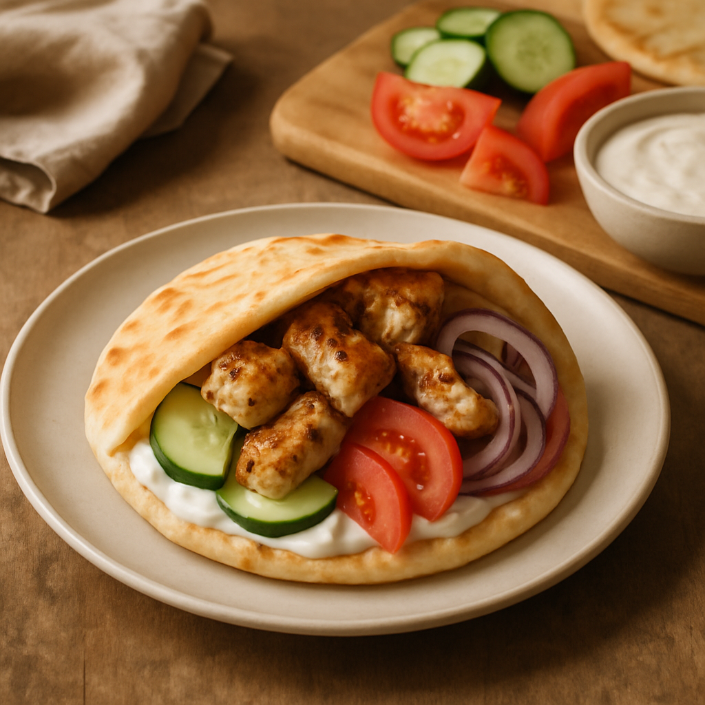 Hähnchen-Souvlaki mit Pita