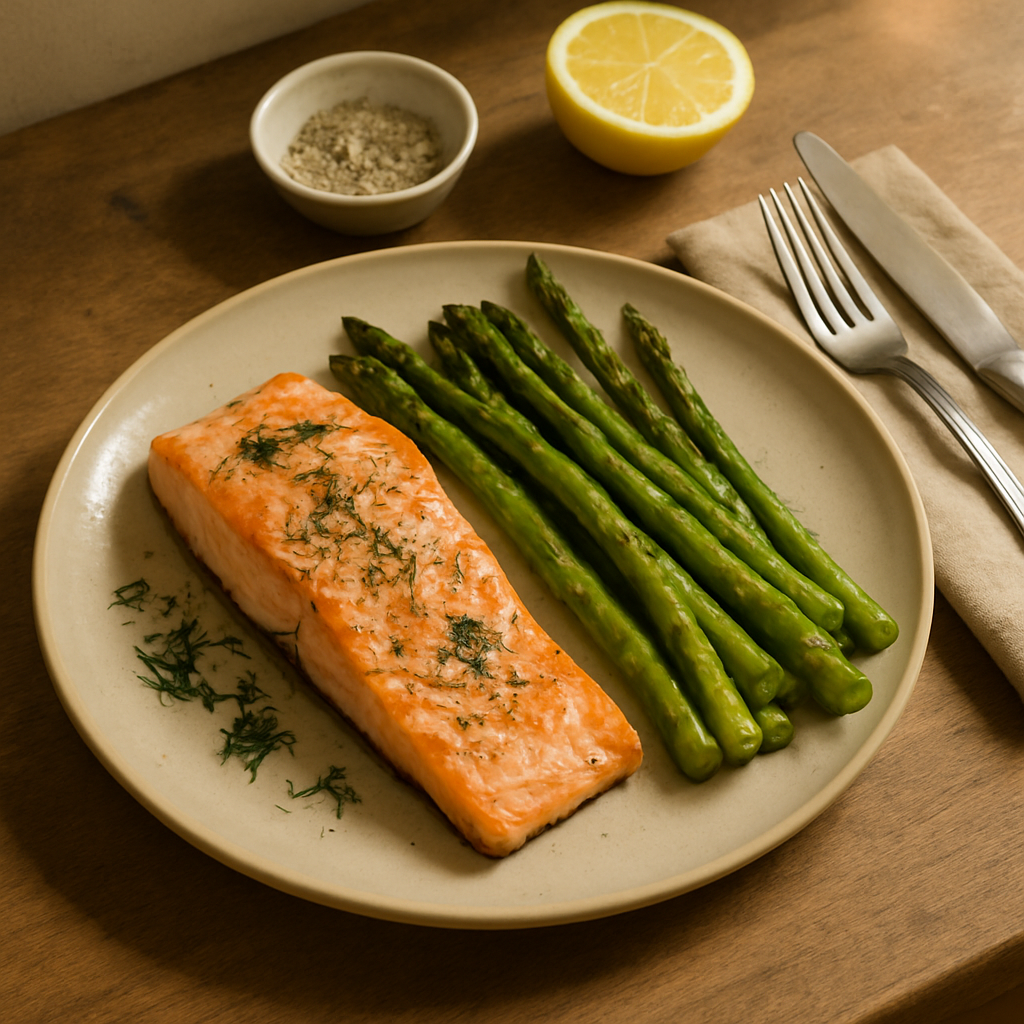 Gebackener Lachs mit Spargel