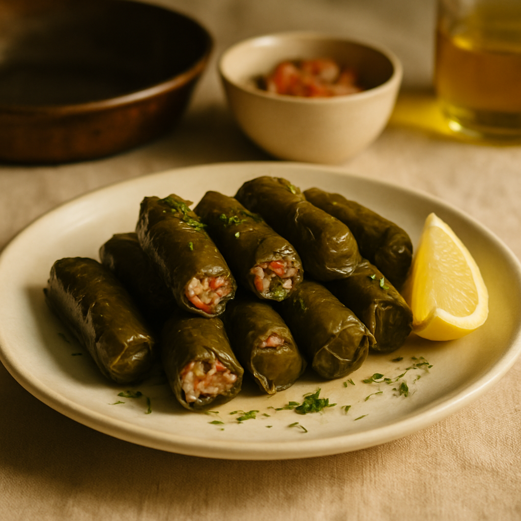 Tomato Rice Stuffed Vine Leaves