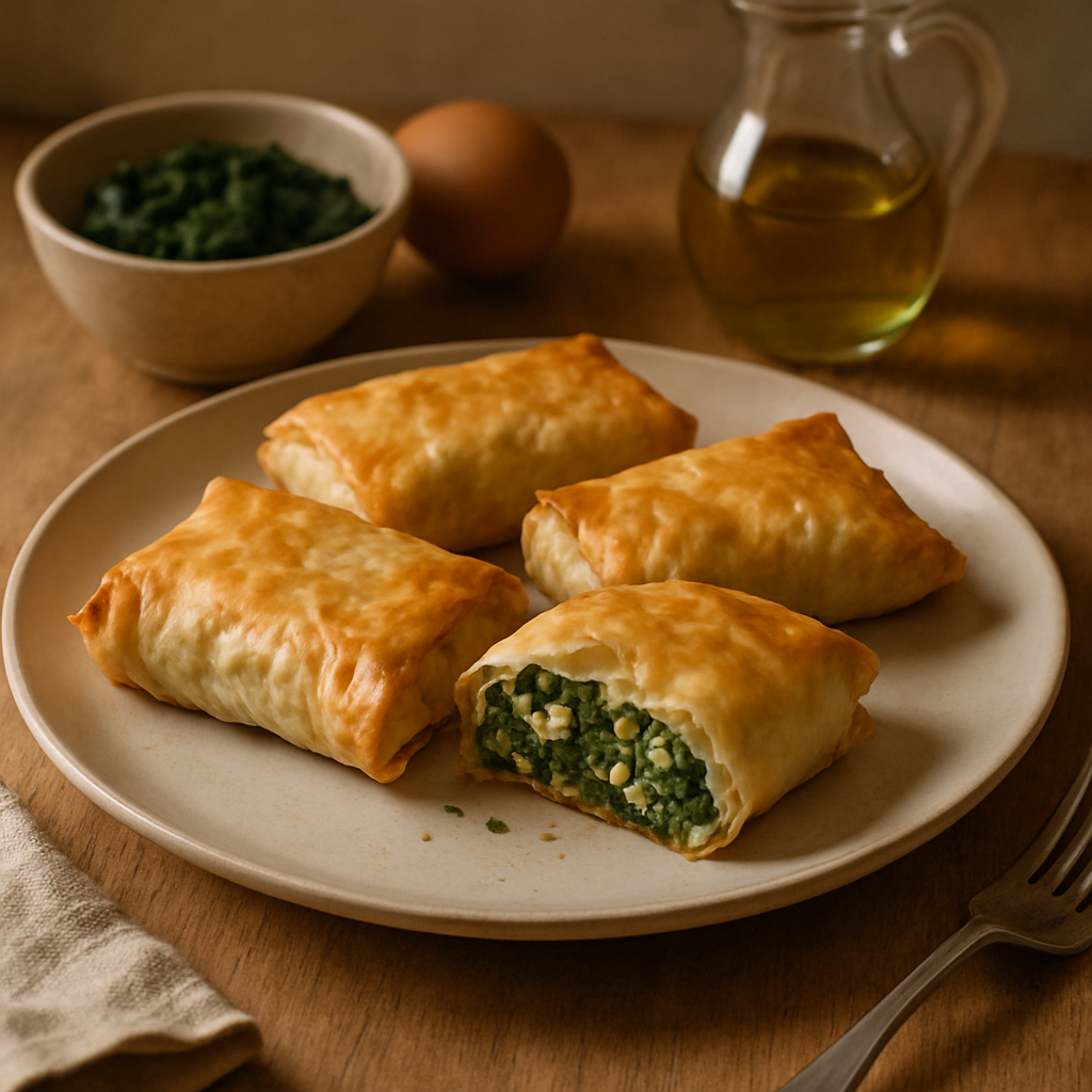 Filoteigpastete mit Spinat-Feta-Füllung