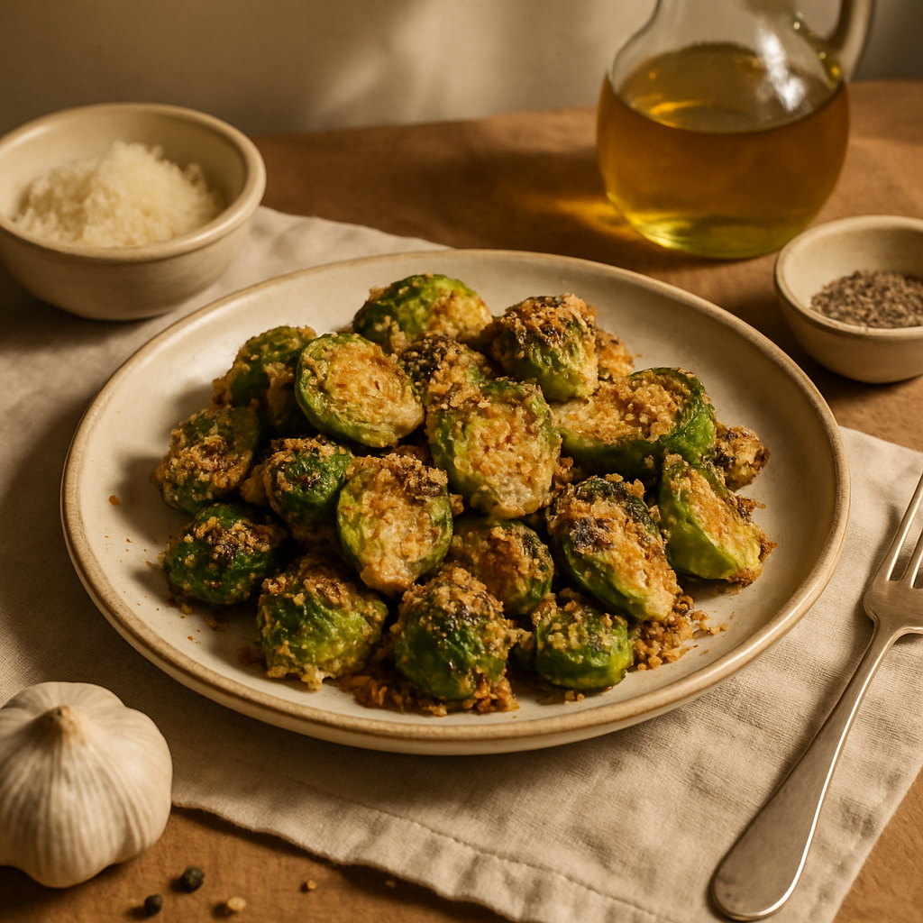 Çıtır Sarımsaklı ve Parmesanlı Brüksel Lahanası