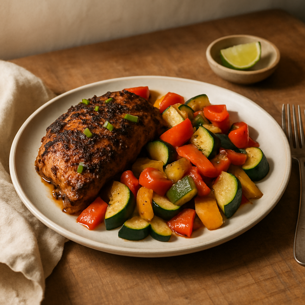 Jerk-Hähnchen mit Gemüse