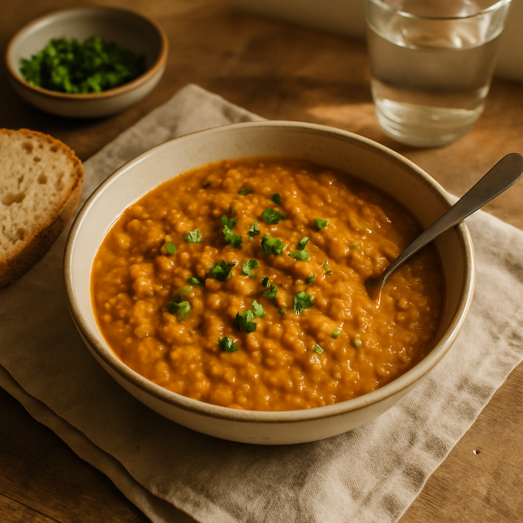 Linseneintopf mit Kokosmilch und Curry