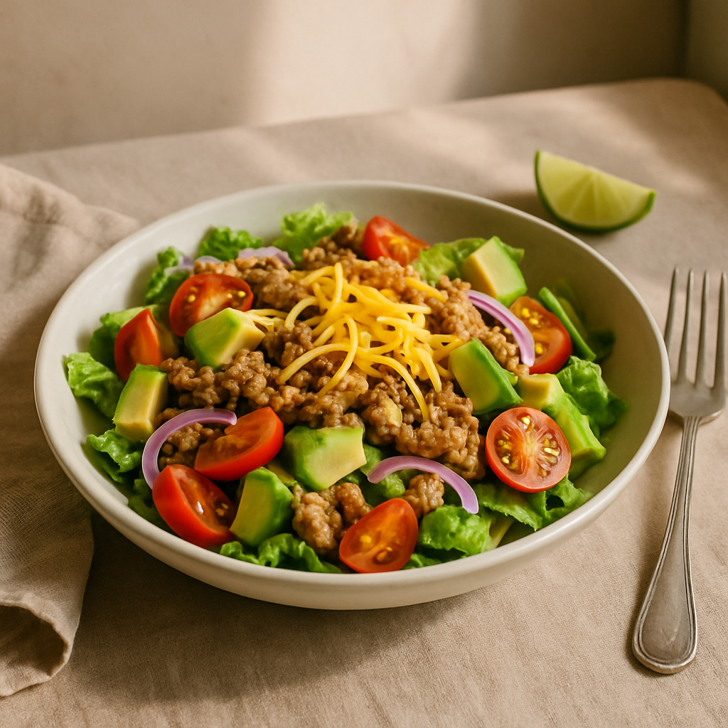 Taco-Salat mit Putenhackfleisch