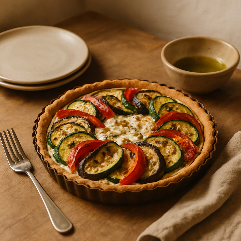 Izgara Sebzeli ve Keçi Peynirli Tart