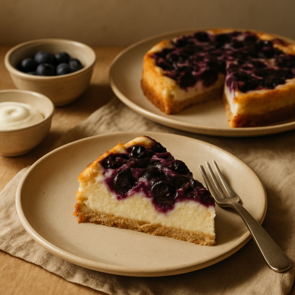 Gebackener Blaubeer-Cheesecake