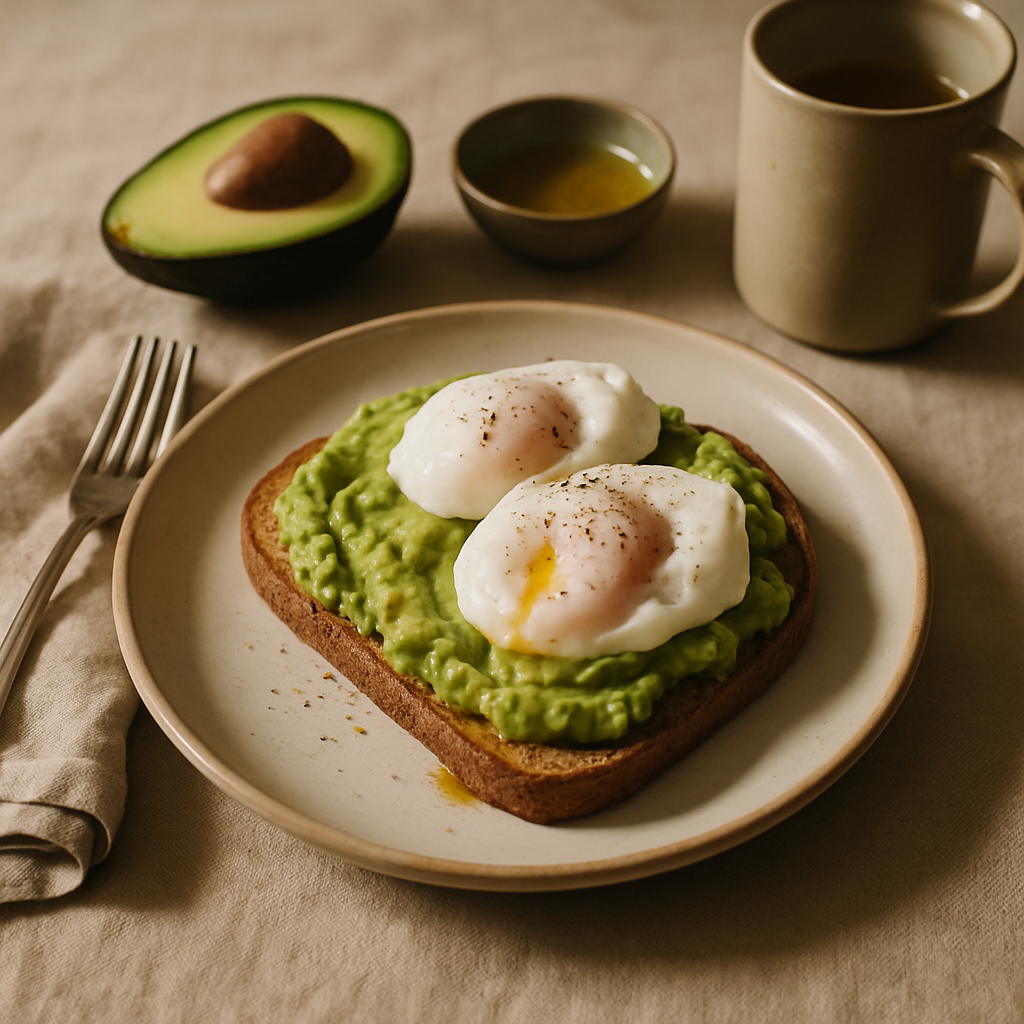 Avocado mit pochierten Eiern